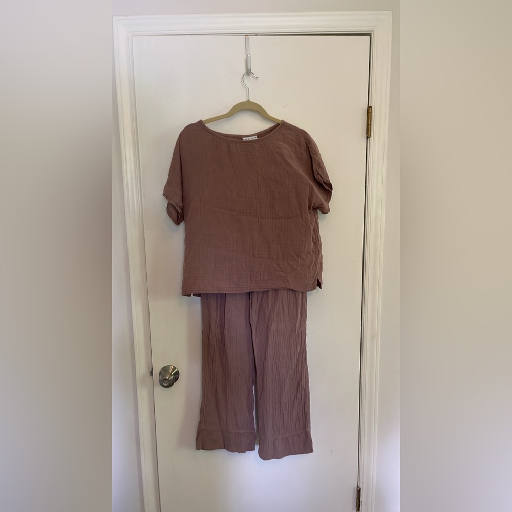Parachute Home Mauve Two-Piece Set Linen Small